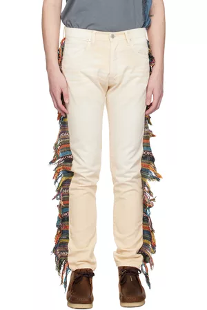 Alchemist Beige Fringed Jeans