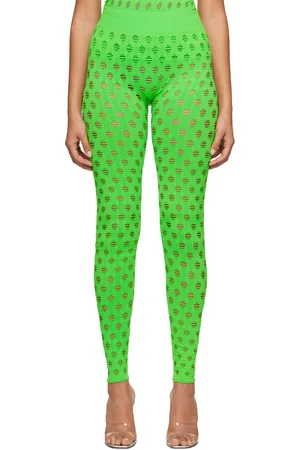 Maisie Wilen Green Perforated Leggings