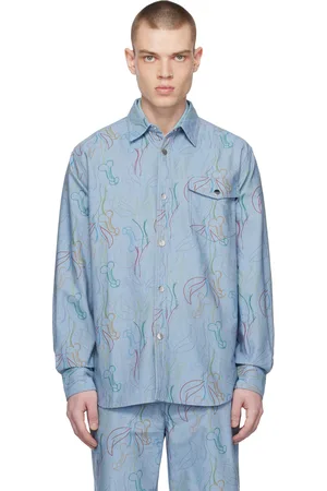 VIKTOR & ROLF MISTER MISTER Blue Floral Denim Shirt