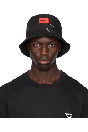 HUGO BOSS Men Hats - Black Patch Bucket Hat