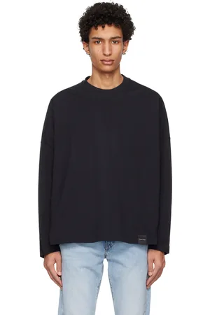 Calvin Klein Men Long Sleeve - Black Relaxed Fit Long Sleeve T-Shirt