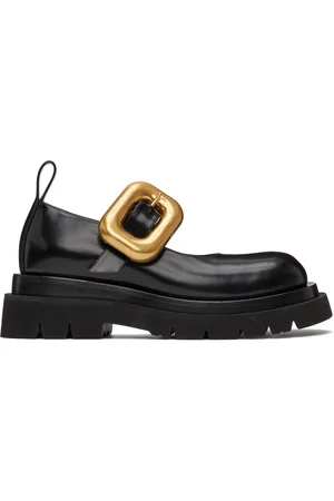 Bottega Veneta Black Lug Mary-Jane Loafers