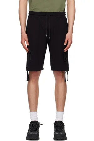 C.P. Company Men Shorts - Black Diagonal Raised Shorts