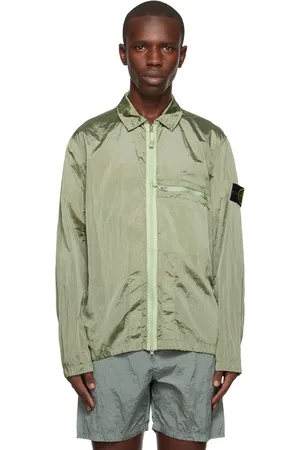 Stone Island Men Jackets - Green Spread Collar Jacket