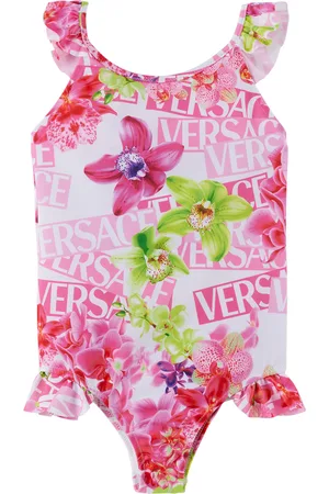VERSACE Girls Swimsuits - Kids Pink Orchid One-Piece Swimsuit
