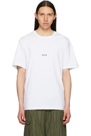 Msgm Men T-shirts - White Printed T-Shirt