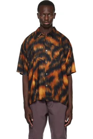 STUSSY Black & Orange Printed Shirt