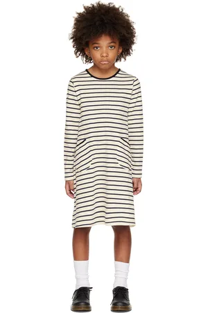 Kodomo BEAMS Kids Off-White Striped Dress