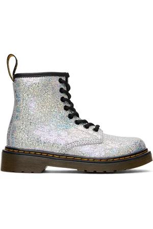Dr. Martens Boots - Kids Silver 1460 Crinkle Big Kids Boots