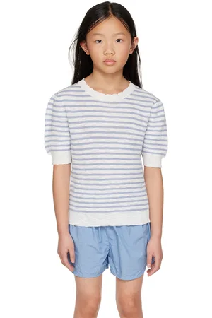 MORLEY Kids Blue & White Sam Sweater