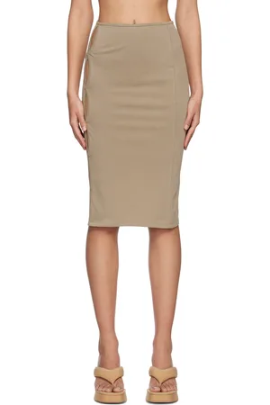 lesugiatelier Beige Cutout Midi Skirt