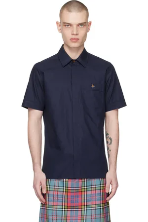 Vivienne Westwood Men Shirts - Navy Embroidered Shirt
