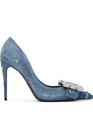 Dolce & Gabbana Blue Patchwork Denim Heels