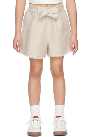 Chloé Shorts - Kids Beige Lace Trim Shorts