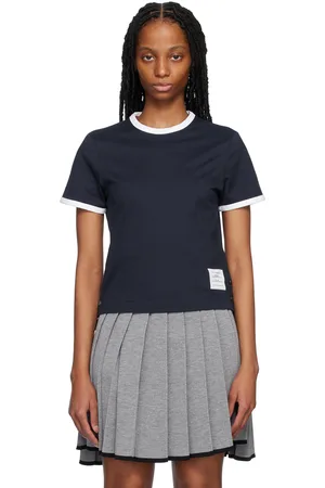 Thom Browne Navy Ringer T-Shirt