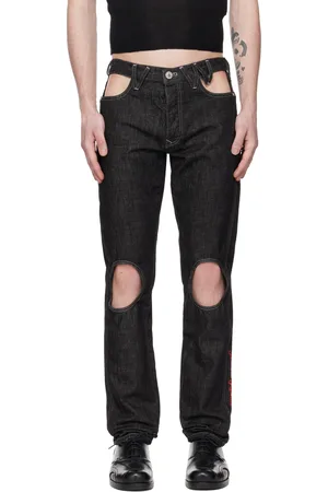 Vivienne Westwood Men Jeans - Black Cutout Jeans