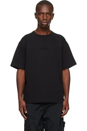 Stone Island Men T-shirts - Black Embroidered T-shirt