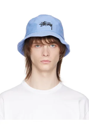 STUSSY Men Hats - Blue Big Stock Bucket Hat