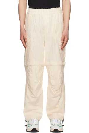 Msgm Off-White Striped Cargo Pants