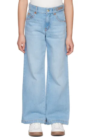 Chloé Jeans - Kids Blue Embroidered Jeans
