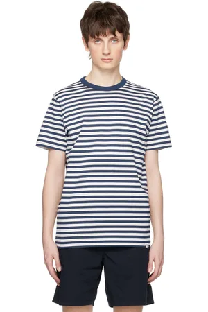 Norse projects Men T-shirts - Navy & White Niels T-Shirt