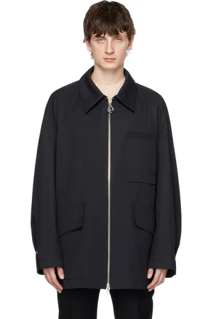 Solid Navy Short Collar Jacket