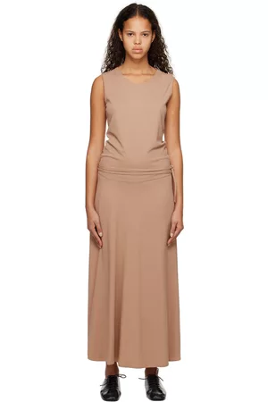 LEMAIRE Tan Belted Midi Dress