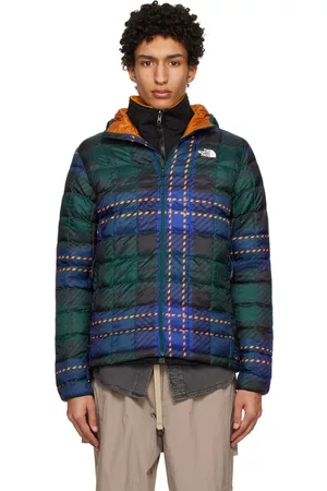 The North Face Men Jackets - Green Check Puffer Jacket