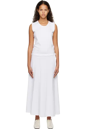 LEMAIRE White Belted Midi Dress