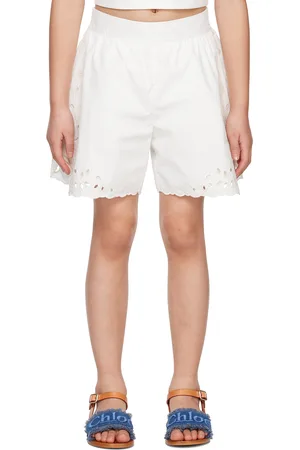 Chloé Shorts - Kids White Scalloped Shorts