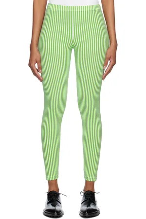 Comme des Garçons Green & White Striped Leggings
