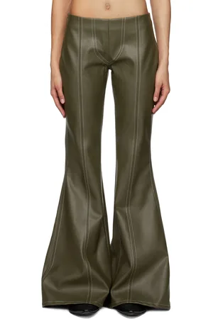 Elena Velez SSENSE Exclusive Green Acid Rock Flair Faux-Leather Pants