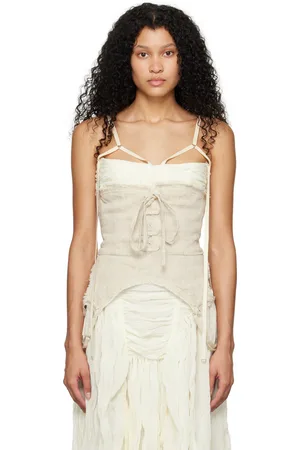 Elena Velez SSENSE Exclusive Beige Tank Top