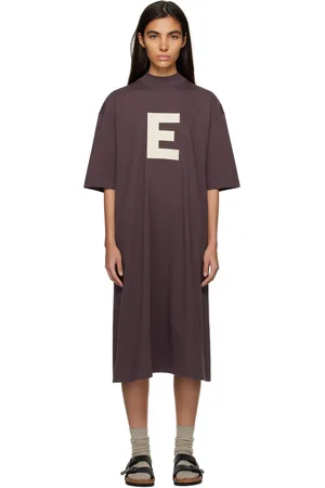 Essentials Women Midi Dresses - Purple Short Sleeve Midi Dress