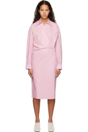 LEMAIRE Women Midi Dresses - Pink Twisted Midi Dress