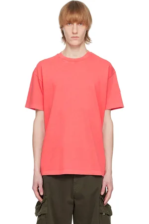 Moncler Men T-shirts - Pink Crewneck T-Shirt