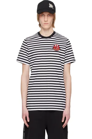 Moncler Men T-shirts - Black & White Striped T-Shirt