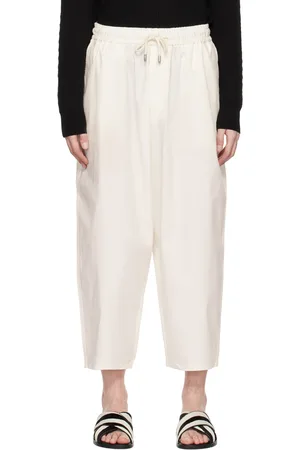 Emporio Armani Off-White Drawstring Trousers