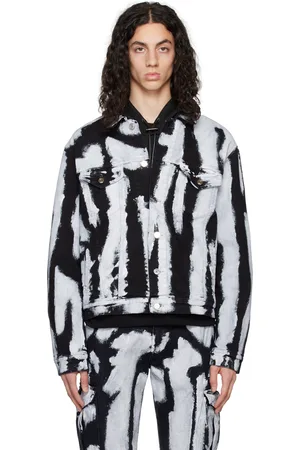RTA Black & White Elmer Denim Jacket