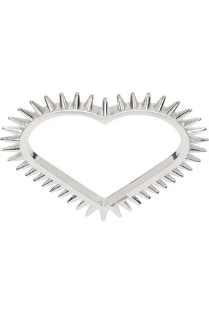 We11 Done Spike Heart Double Ring