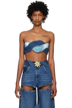 AREA Blue Rope Denim Camisole