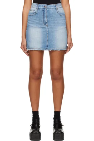 JUUN.J Blue Destroyed Denim Miniskirt