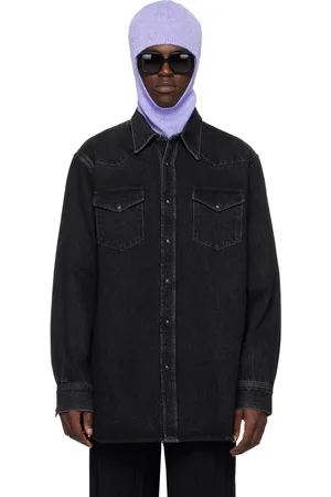 Acne Studios Men Denim - Black Press-Stud Denim Shirt