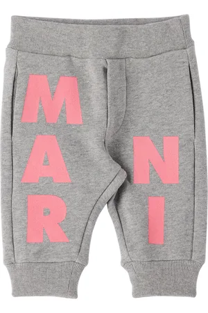 Marni Trousers - Baby Gray Printed Sweatpants