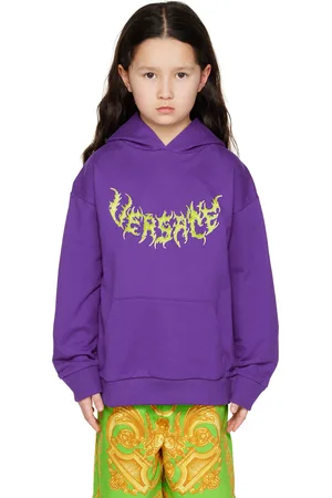 VERSACE Hoodies - Kids Purple Bonded Hoodie