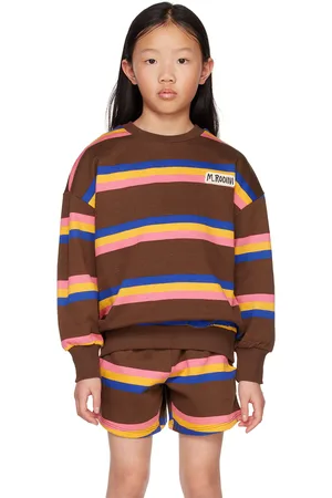 Mini Rodini Sweatshirts - Kids Brown Striped Sweatshirt