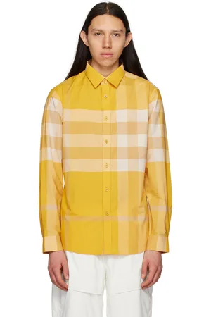 Burberry Men Shirts - Yellow Check Shirt