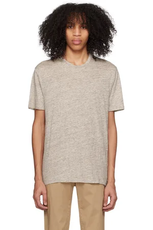 Sunspel Men T-shirts - Beige Crewneck T-Shirt