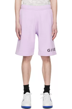 Givenchy Men Shorts - Purple Printed Shorts