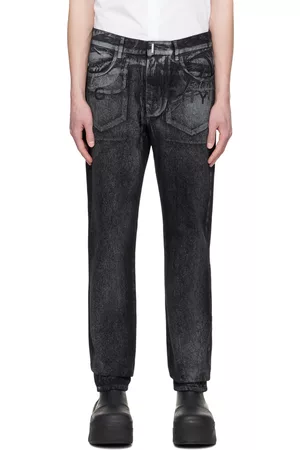Givenchy Men Jeans - Black Painted Jeans
